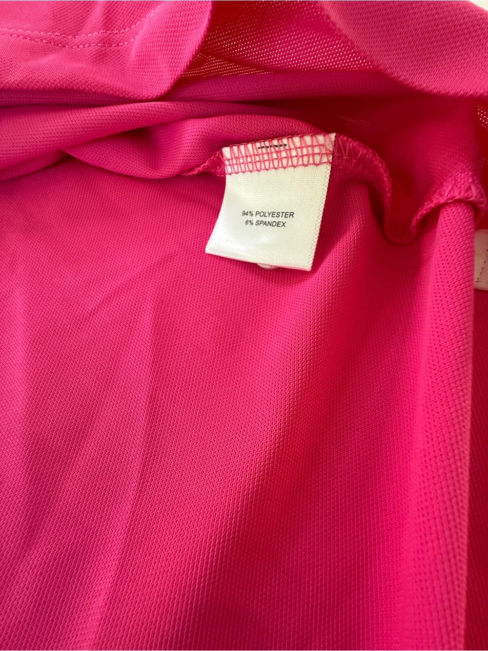 Peter Millar Women's Bright Pink Short-Sleeve Polo with Navy Trim - Picture 4 of 6